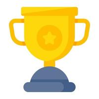 Flat design icon of star trophy cup vector