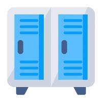 An icon of gym cupboard in flat design available for instant download vector