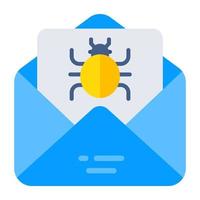 Bug mail icon in editable design vector