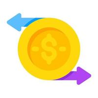 Colored design icon of money rotation vector