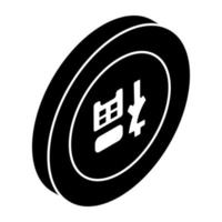 Modern design icon of chinese coin vector