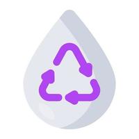 Conceptual flat design icon of water recycling vector