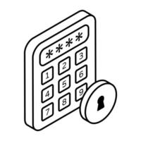 Editable design icon of calculator security vector