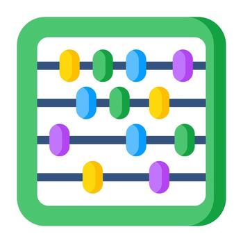 A frame of counting beads, icon of abacus vector