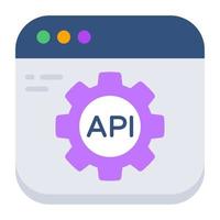 Flat Api icon, editable vector