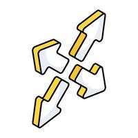 A unique design icon of four Direction arrows vector