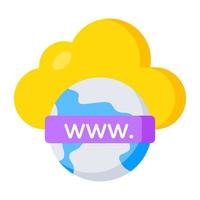 Icon of cloud browser in flat design vector