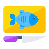 A unique design icon of fish cutting vector