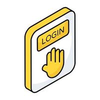 Login colored line icon, editable vector