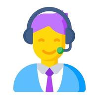 A colored design icon of customer service representative vector