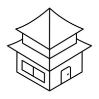 editable diseño icono de chino hogar vector