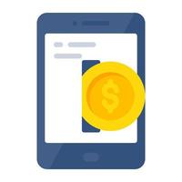 Editable design icon of mobile money vector