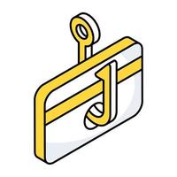 Unique design icon of card phishing vector