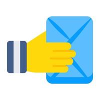 Trendy design icon of giving mail vector