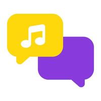 Flat design icon of music chat vector