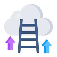 Conceptual flat design icon of cloud career vector