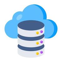 Trendy design icon of cloud database vector