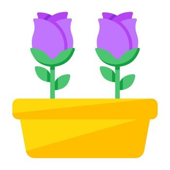 Conceptualizing flat design icon of flowerpot vector