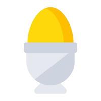 Boiled egg icon, editable vector