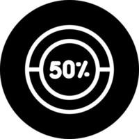 Half Pie Chart Vector Icon Design