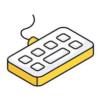 Editable design icon of wired keyboard vector