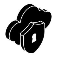 Modern design icon of cloud security vector