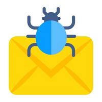 An icon design of mail bug vector