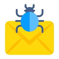 An icon design of mail bug vector