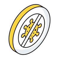 Flat design icon of stop covid vector