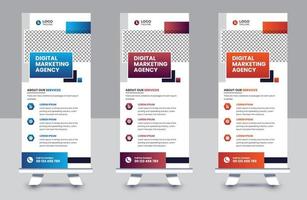 Professional business roll up banner and pull up banner template design vector