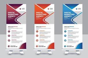 Professional business roll up banner and pull up banner template design vector