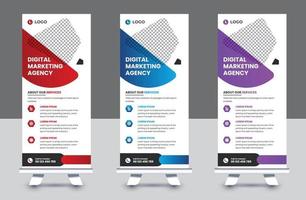 Professional business roll up banner and pull up banner template design vector