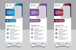 Professional business roll up banner and pull up banner template design vector