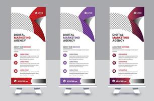 Professional business roll up banner and pull up banner template design vector