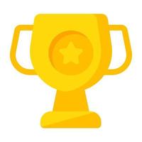 Flat design icon of trophy cup vector