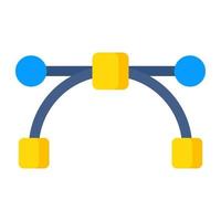 Pen with nodes, bezier curve icon vector