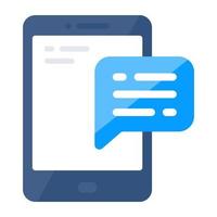 Trendy design icon of mobile chat vector