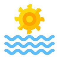 un único diseño icono de puesta de sol vector