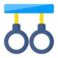 Vector design of gymnastic rings, flat icon