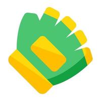 A hand covering icon, flat design of glove vector