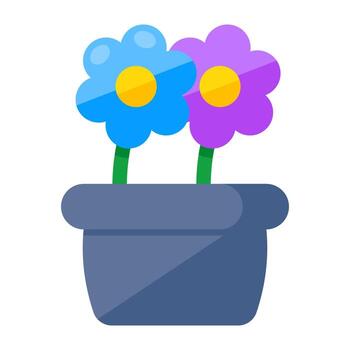 Conceptualizing flat design icon of flowerpot vector