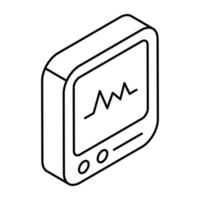 un icono de diseño único del monitor de ecg vector