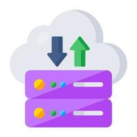 An editable design icon of cloud server transfer vector