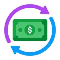 Colored design icon of money rotation vector