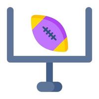 American football icon, flat design of rugby goal vector