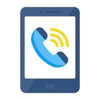 A colored design icon of mobile incoming call vector