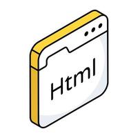 An icon design of web coding, html vector