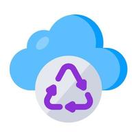 An editable design icon of cloud recycling vector