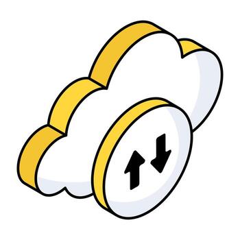 Editable design icon of cloud data transfer vector