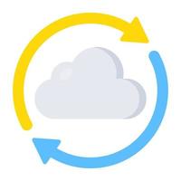 icono de diseño único de actualización en la nube vector